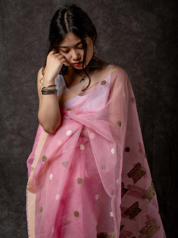 Pink Kesa Paat Silk Saree